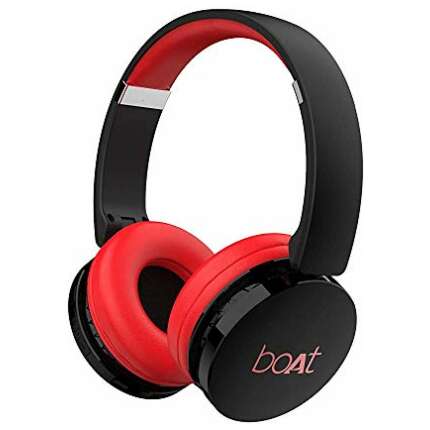 (Renewed) boAt Rockerz 370 Wireless Over Ear Headphone with Bluetooth 5.0, Immersive Audio, Lightweight Ergonomic Design, Cosy Padded Earcups and Up to 8H Playback Bliss with mic (Fiery Red)
