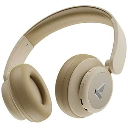 (Renewed) boAt Rockerz 450 Pro On-Ear Headphones with 70 Hours Battery, 40mm Drivers, Bluetooth V5.0 Padded Ear Cushions, Easy Access Controls and Voice Assistant(Hazel Beige)