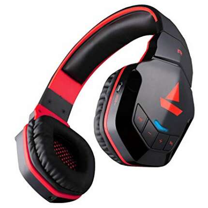 (Renewed) boAt Rockerz Bluetooth Wireless Over Ear Headphones with Mic (Raging Red)