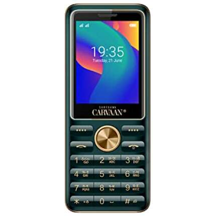 Saregama Carvaan Malayalam Keypad Phone M21, Feature Phone with 1500 Pre-Loaded Songs, Dual Sim, 2.4 Inch Screen, 2500 mAh Battery, 2 GB Free Memory, FM, Bluetooth, Rear VGA Camera (Emerald Green)
