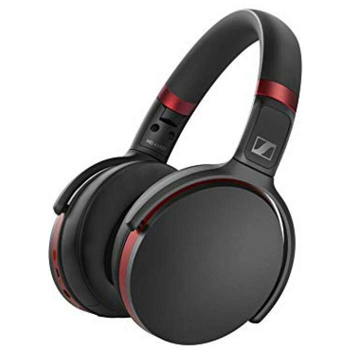 Sennheiser HD 458 Bluetooth Wireless Over Ear Headphones with Mic (Black and Red)