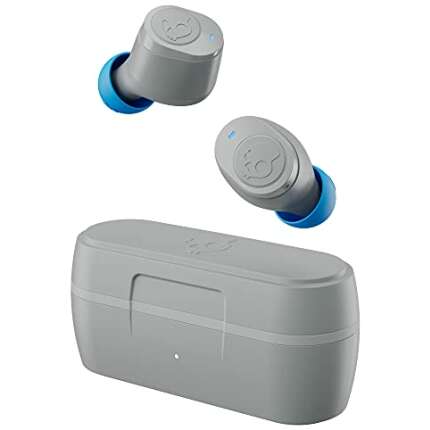 Skullcandy Jib Bluetooth Truly Wireless In Ear Earbuds With Mic Dual (Tws) With 22 Hours Total Battery, Ipx4 Sweat And Water Resistant, Noise-Isolating Fit Call Track Volume Control (Light Gray Blue)
