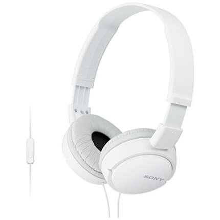 Sony Mdr-Zx110Ap Wired On Ear Stereo Headphones With Mic (White)
