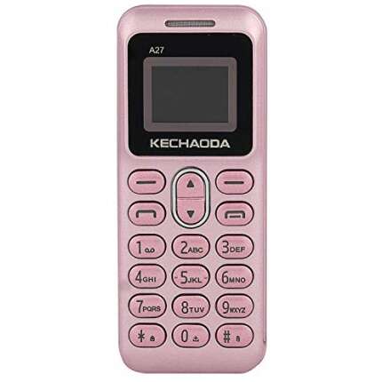 Suthar's Stylish Lightweight Keypad Feature Kechaoda A27 Mini Mobile Phone Bluetooth Size(0.66 Inch) - Rose Pink Color
