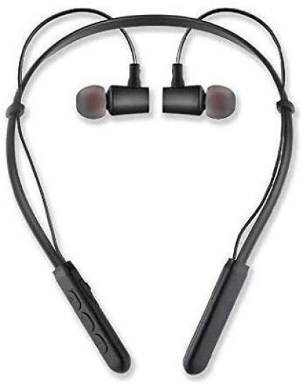 TYROCX Bluetooth 5.0 Wireless Headphones with Deep Bass, Ergonomic Design, IPX4 Sweat/Waterproof Neckband, Magnetic Earbuds, Passive Noise Cancelation & Mic(Black)