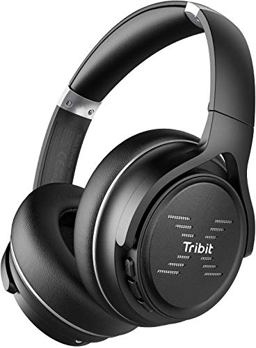 Tribit XFree Go Headphones with Mic, Wireless Bluetooth Headphone Over Ear, HiFi Sound,Deep Bass,Lightweight,Type-C Lightening Fast Charge, Voice Control,Black