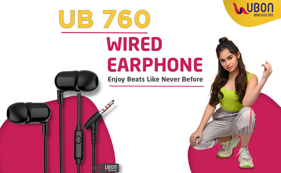 UBON UB-760 Champ 3.5mm in-Ear Wired Earphone SPN-FOR1 