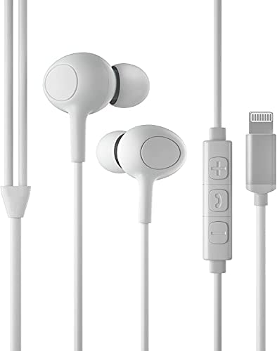 Unique Gadgets MFi Certified Headphones with Mic and Volume Remote Earphones in Ear | Compatible for 8/X/11/12-XR Max/11 Pro/11 Pro Max/12 Pro/13 Pro/12 Pro Max/13 Pro Max (White)