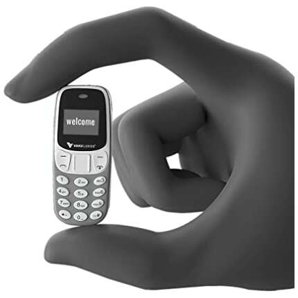 Vaku Luxos® World's Smallest Dual-Sim Nano Phone with Voice Changer, Alarm, Bluetooth and More (Grey)