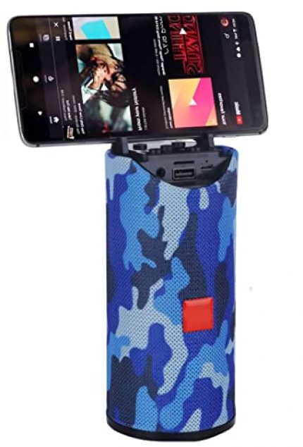 WORRICOW Best Buy Portable Bluetooth Speaker Dynamic Thunder Sound with High Bass & Mobile Stand 10 W Bluetooth Speaker  (Blue Camouflage, Stereo Channel)