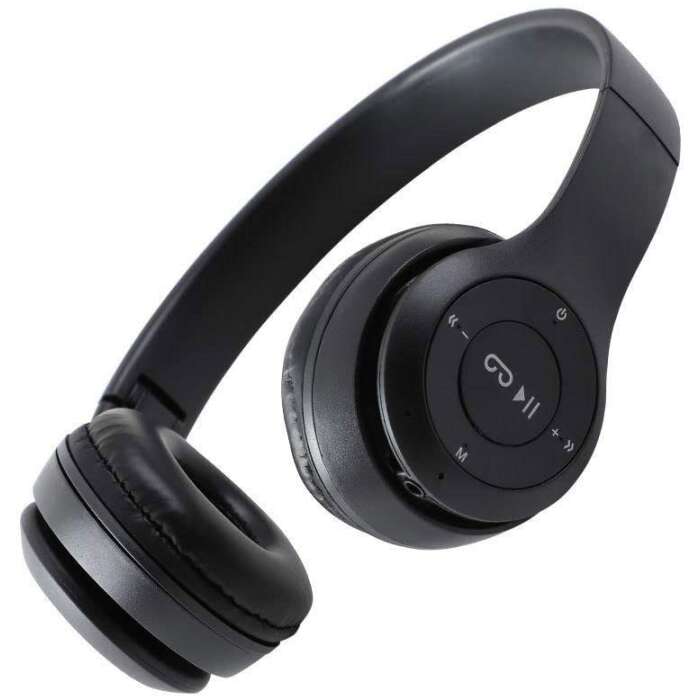WORRICOW Wireless Stereo Bluetooth Headphones Supports MP3, FM & TF Card Bluetooth Headset  (Black, On The Ear)