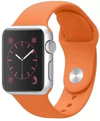 Watch Strap Compatible with Apple Watch Straps 49mm 45mm 44mm 42mm, Soft Silicone Band for iWatch Series Ultra 8 7 6 5 4 3 2 1 SE (Watch Not Included) (Carrot Orange 48)