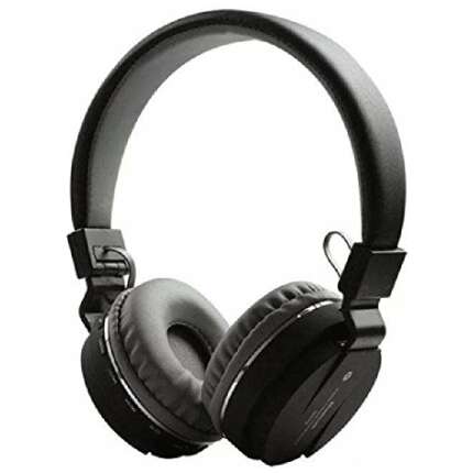 Welrock Sh12 Wireless/Bluetooth Headphone with Fm and Sd Card Slot by Welrock HW-Y92G-WNVN (Black)