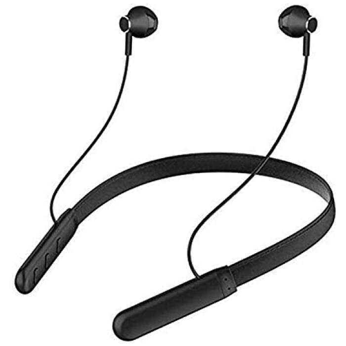 Wireless Bluetooth Headphones Earphone For iPhone 11 Neckband Earphone Bluetooth 5.0 Wireless Headphones with Hi-Fi Stereo Sound, 12Hrs Playtime, Lightweight Ergonomic Neckband, Sweat-Resistant Magnetic EarbudsBluetooth Neckband with Vibration Alert for Calls, in-Ear Wireless Earphones with 12 Hour Battery Life, Fast Charging & in-Built Mic, IPX5 Sweatproof Headphones (GO, Black)