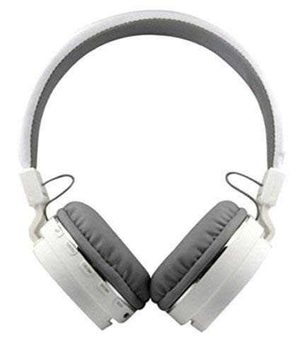 Wireless Bluetooth Over The Ear Headphone with Mic (White)