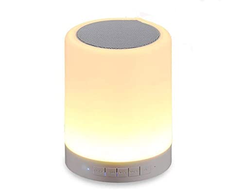 Yanmai Wireless Night Light LED Touch Lamp Speaker with Portable Bluetooth & HiFi Speaker with Smart Colour Changing Touch Control, USB Rechargeable, Multicolor