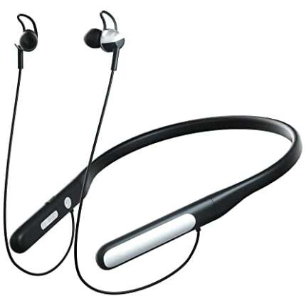 Ziox® Bumbles Wireless Bluetooth 5.0 Headset Neckband, 30Hrs Play Time Fast Charging Flexible Headphones Earphones Magnetic Earpiece SD Card Slot Type Micro Port Dual Connectivity IPX4 Voice Assistant & Calls Mic Bluetooth Neckband