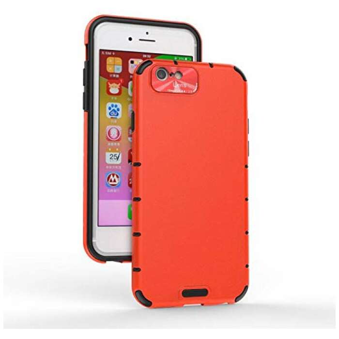 Zivite Slim Stylish Protective Case Shockproof Bumper Rugged Armor Back Cover Case Compatible with iPhone 6 Plus (Red)