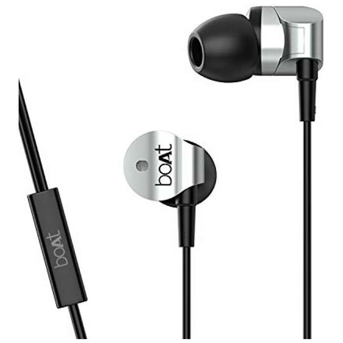 boAt BassHeads 132 Wired in Ear Earphone with Mic (Silver Surfer)