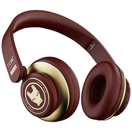 boAt Rockerz 450 Iron Man Edition On Ear Bluetooth Headphones with 15 Hours Battery, 40MM Drivers, Padded Ear Cushions, Easy Access Controls & Voice Assistant(Stark Red)