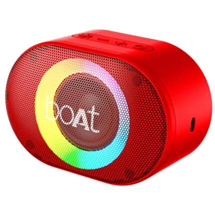 boAt Stone 250 Portable Wireless Speaker with 5W RMS Immersive Audio, RGB LEDs, Up to 8HRS Playtime, IPX7 Water Resistance, Multi-Compatibility Modes(Red)