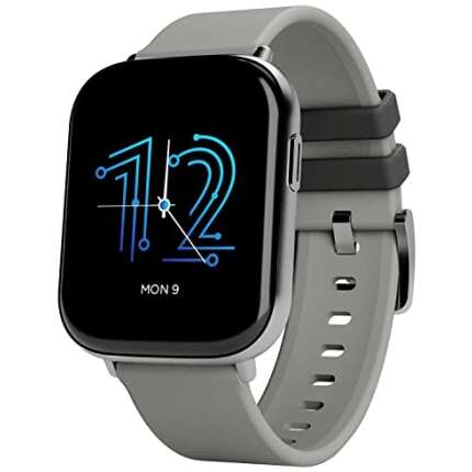 boAt Unisex-Adult Watch Matrix with 1.65 AMOLED Display, Always On Mode, Slim Design, Heart Rate & SpO2 Monitoring, Health Ecosystem & Multiple Sports Modes & 3ATM Water Resistance (Twilight Grey)