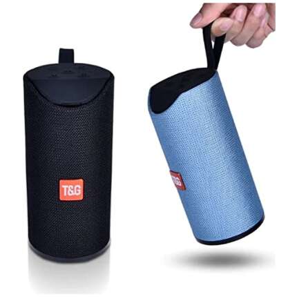 icall Potable T G-113 10 Watt Wireless Bluetooth Portable Speaker Outdoor Wireless Bluetooth Speaker Super bass Mic TF Card Fabric Music Speaker (Multicolour)