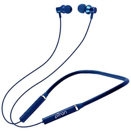 pTron Tangentbeat in-Ear Bluetooth 5.0 Wireless Headphones with Mic, Enhanced Bass, 10mm Drivers, Clear Calls, Fast Charging, Magnetic Buds, Voice Assistant & IPX4 Wireless Neckband (Dark Blue)
