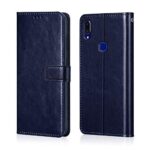 WOW IMAGINE Shock Proof Flip Cover Back Case Cover for Vivo Y91 | Y95 | Y93 (Flexible | Leather Finish | Card Pockets Wallet & Stand | Blue)