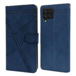 Jkobi Flip Cover Case for Samsung Galaxy A22 4G (Professional Line Pattern| Magnetic Closure | Inner TPU | Inbuilt Stand & Pockets | Office Wallet Style Flip Cover | Blue)