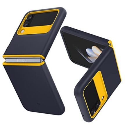 CASEOLOGY by Spigen Nano Pop Back Cover Case Compatible For Samsung Galaxy Z Flip 4 (TPU and Polycarbonate|Blueberry Navy)