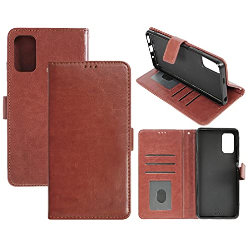 Amazon Brand - Solimo Flip Leather Mobile Cover (Soft & Flexible Back case) for Mi Poco M3 Pro 5G / Redmi Note 10T 5G (Brown)
