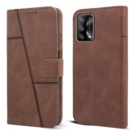 Jkobi Flip Cover Case for Oppo F19 | F19s (Stitched Leather Finish | Magnetic Closure | Inner TPU | Foldable Stand | Wallet Card Slots | Brown)