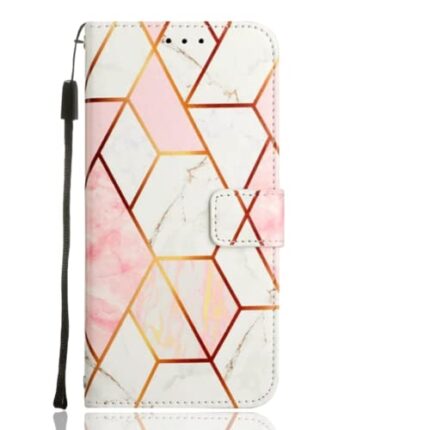 TELETEL Magnetic Closure Pu Leather Flip Back Cover with Cards Cash Pockets | Mobile Cover | Wallet Case - White & Pink for Samsung Galaxy F62