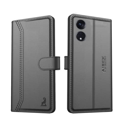 AIBEX® Oppo Reno 8T 5G Flip Cover | Leather Finish | Inside Pockets & Inbuilt Stand | Shockproof Wallet Style Magnetic Closure Back Cover Case