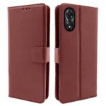 Pikkme Oppo A78 5G Flip Cover Leather Finish | Inside TPU with Card Pockets | Wallet Stand and Shock Proof | Magnetic Closing | Complete Protection Flip Case (Brown)