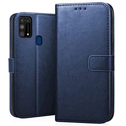 CEDO Samsung M31 / F41 / M31 Prime Flip Cover | Leather Finish | Inside Pockets & Inbuilt Stand | Shockproof Wallet Style Magnetic Closure Back Cover Case for Samsung Galaxy M31 / F41 / M31 Prime (Blue)