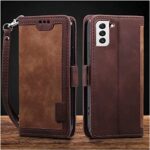 Excelsior Premium PU Leather Wallet flip case Cover with | Card and Cash Slot | 360 Full Body Protection | Inner TPU case for Samsung S22 (Coffee)