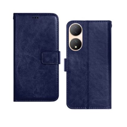 InkTree Vivo Y100 Flip Case | Leather Finish Flip Cover | with Card Pockets | Flip Cover for Vivo Y100 - Blue