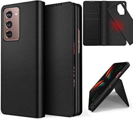 Midkart Flip Cover for Samsung Galaxy Z Fold 2 (Leather. Polycarbonate | Black | Plain)