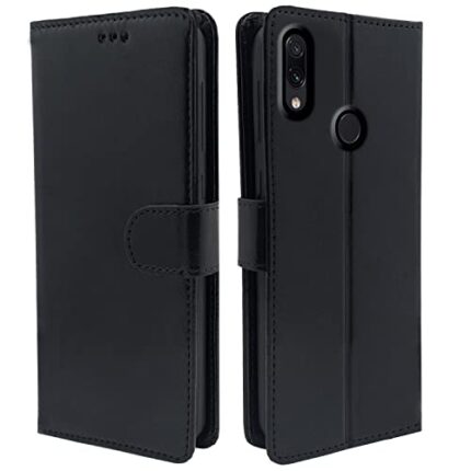 Pikkme Mi Redmi Note 7 Pro/Note 7 / Note 7s Flip Case | Vintage Leather Finish | Inside TPU | Wallet Stand | Magnetic Closing | Flip Cover for Mi Redmi Note 7 Pro/Note 7 / Note 7s (Black)