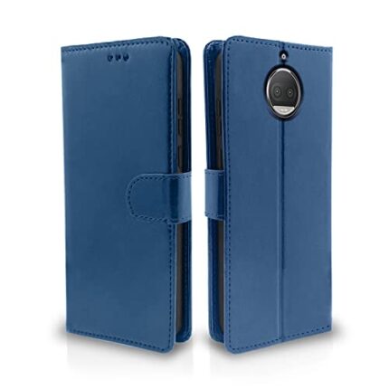Pikkme Moto G5s Plus / G5s+ Flip Cover Leather Finish Wallet Back Case for Moto G5s Plus / G5s+ (Blue)