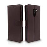 Pikkme Poco F1 Flip Case Leather Finish | Inside TPU with Card Pockets | Wallet Stand and Shock Proof | Magnetic Closing | Complete Protection Flip Cover for Poco F1 (Coffee)