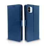 Pikkme Redmi A1 2022 Flip Case Leather Finish | Inside TPU with Card Pockets | Wallet Stand and Shock Proof | Magnetic Closing | Complete Protection Flip Cover for Redmi A1 (Blue)