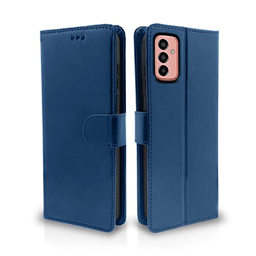 Pikkme Samsung Galaxy F13 Flip Case Leather Finish | Inside TPU with Card Pockets | Wallet Stand and Shock Proof | Magnetic Closing | Complete Protection Flip Cover for Samsung Galaxy F13 (Blue)