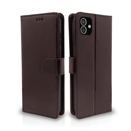 Pikkme Samsung Galaxy F14 5G Flip Cover Leather Finish | Inside TPU with Card Pockets | Wallet Stand and Shock Proof | Complete Protection Flip Case (Coffee)