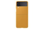 Samsung Electronics Galaxy Z Flip 3 Phone Case, Leather Protective Cover, Heavy Duty, Shockproof Smartphone Protector, US Version, Mustard (EF-VF711LYEGUS)