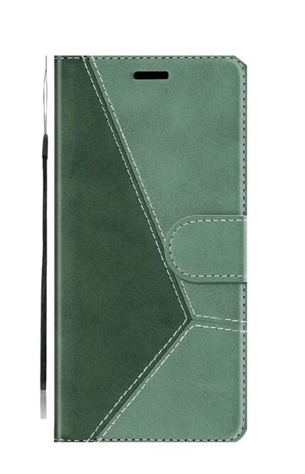 TELETEL Tango Series Magnetic Closure Wallet Case Cover for Vivo T2 5G |Mobile Cover|Back Flip Cover - Dual Green