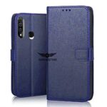 shinestar pu leather Flip Cover wallet case with tpu shockproof cover for samsung galaxy a20s (blue, samsung galaxy a20s)