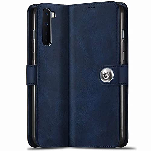 TheGiftKart Flip Back Cover for OnePlus Nord (2020) (Faux Leather | Blue)